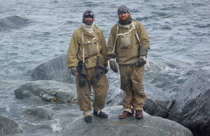 Warrant Officer Class 2 Baz Gray and Petty Officer Seb Coulthard at Point Wild, Elephant Island [Picture: via Navy News]