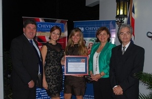 Chevening recipient and her family