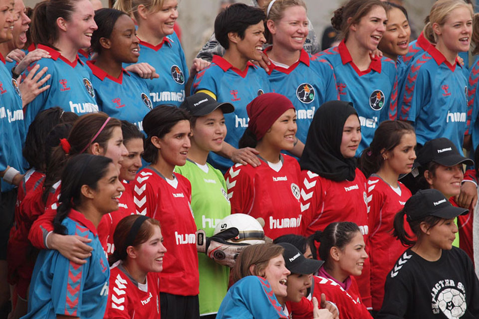 The Afghan and ISAF football teams
