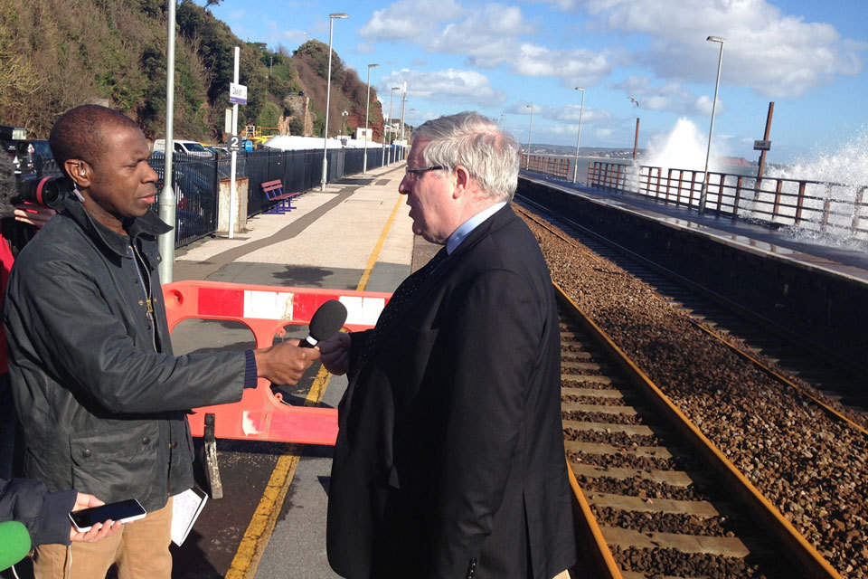 Transport Secretary visits Dawlish in south west