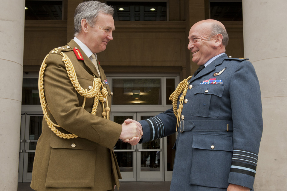 General Sir Nicholas Houghton hands over to Air Chief Marshal Sir Stuart Peach