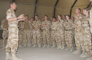 Air Chief Marshal Simon Bryant addresses RAF personnel