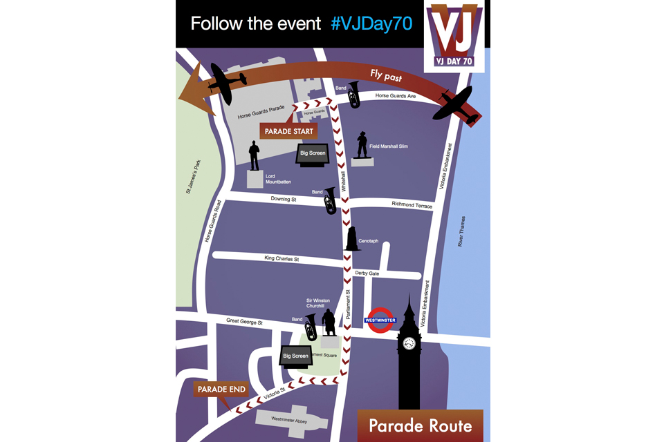 VJ Day route map