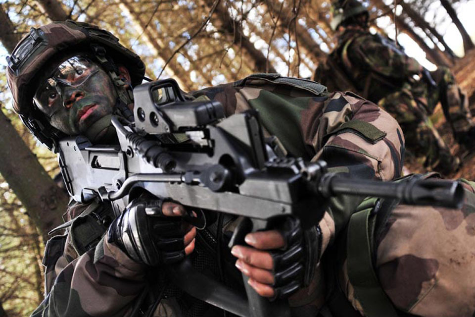 British and French soldiers train together at Otterburn