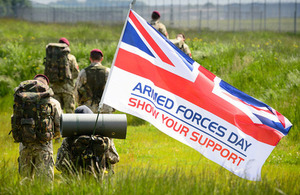Soldiers of 47 Air Despatch Squadron Royal Logistic Corps show their support for Armed Forces Day [Picture: Paul Crouch, Crown copyright]