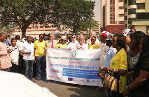 Start of the march for Human Rights day in Abuja
