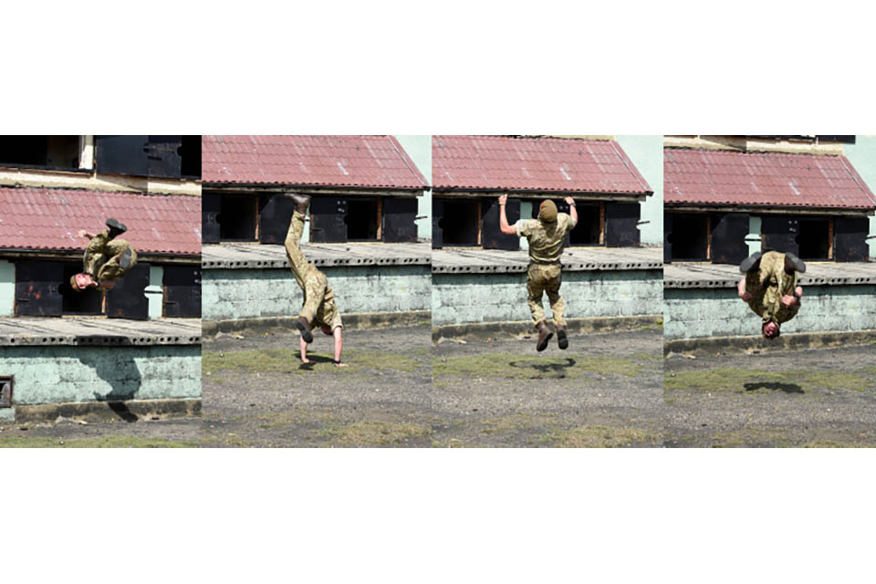 Reservist, Kingsman Danny Harrison, 25, a Liverpool based Parkour athlete and teacher who serves with 4th Battalion, The Duke of Lancaster Regiment