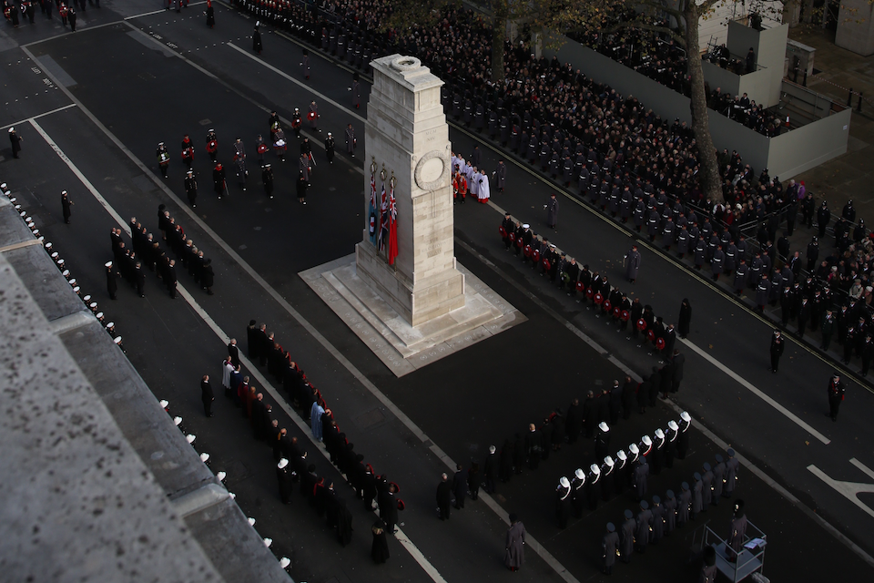 Armed Forces join The Queen as she leads the UK in Remembrance