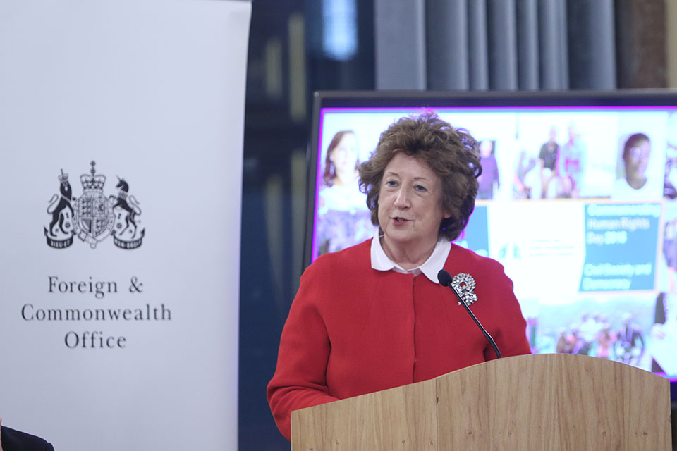 Baroness Anelay speaks at the FCO's Human Rights Day event