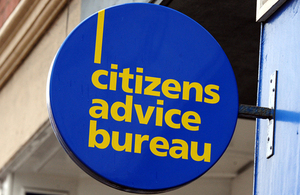 A sign above a Citizens Advice Bureau