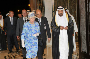 The Queen, escorted by the President of the UAE in 2010