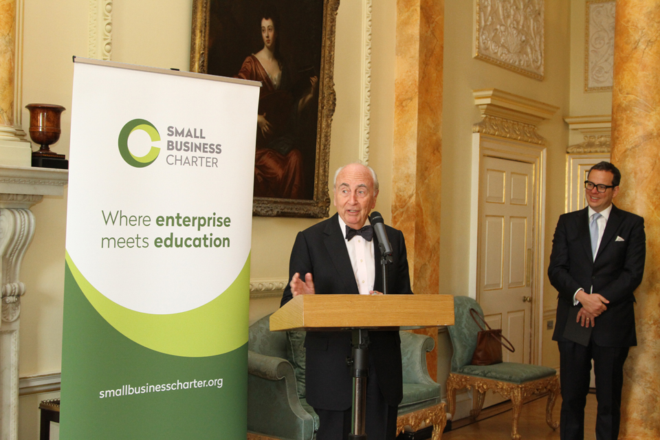 Lord Young speaking at the Small Business Charter awards ceremony