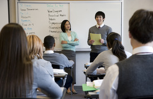 Student giving a presentation