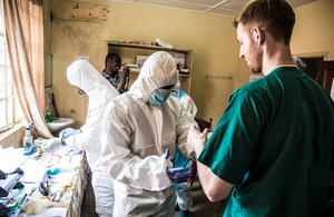 Clinicians from King's Health Partners working with local medical staff as part of the response to Ebola in Sierra Leone. Picture: Michael Duff/King's Health Partners