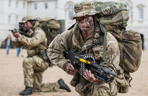 Army reservists from the Honourable Artillery Company at a recruitment event on Horse Guards Parade [Picture: Sergeant Adrian Harlen, Crown copyright]