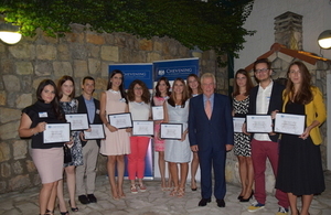 This year's Chevening scholars with Ambassador Whitting