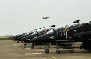 Hawk aircraft on the runway at RAF Valley. Picture via MOD. Crown Copyright 2002.