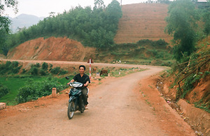 Thich drives along the new road