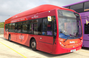 Reading low emission bus.