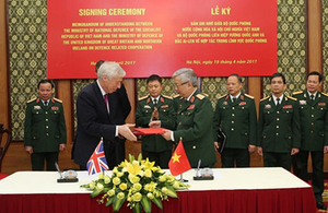 The UK and Vietnam signed a new Memorandum of Understanding on Defence-related cooperation