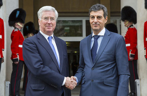 Defence Secretary Michael Fallon with his Romanian counterpart Mihnea Motoc. Crown Copyright.