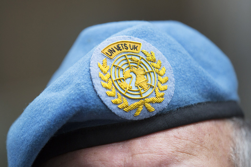 The famous UN peacekeeper's blue beret