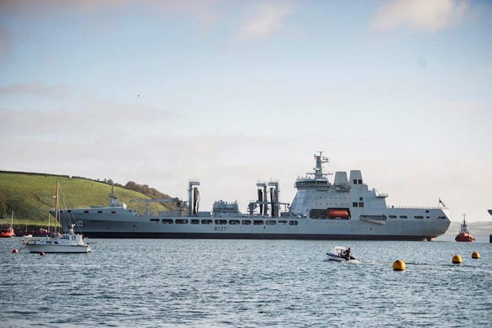 New ship to support the aircraft carriers arrives in UK