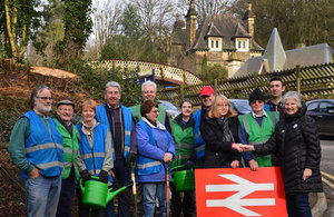 Community rail station adopters at Cromford Station.