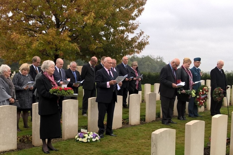 Family members present during the service, Crown Copyright, All rights reserved