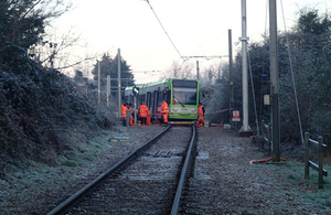 Image showing derailed tram near Mitcham Junction