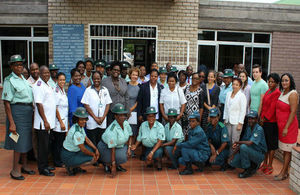 Workshop participants with the Deputy Minister of Health and Social Services and the British High Commisisoner