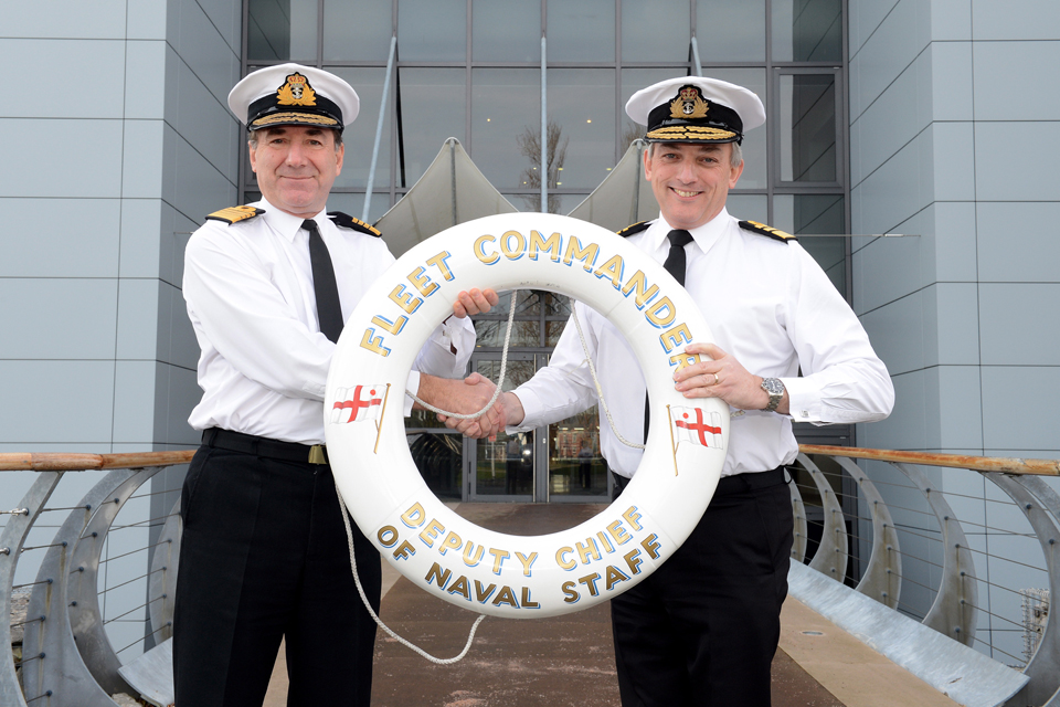 Admiral Sir George Zambellas (left) with Vice Admiral Philip Jones