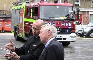 Bob Neill at Bromley fire station