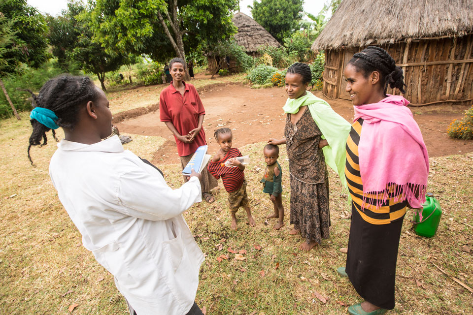 28-year-old Workalem Haile, a female health extension worker, visits a rural community in Bolosso Sore district, Ethiopia.