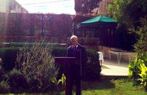 British Ambassador Edward Oakden during the Remembrance Day in Amman