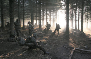 Woodland provides a challenging environment for soldiers training at Catterick