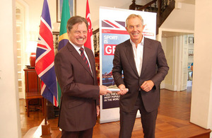 Brazillian Ambassador to Singapore, Luis Fernando Serra and Former British PM Tony Blair