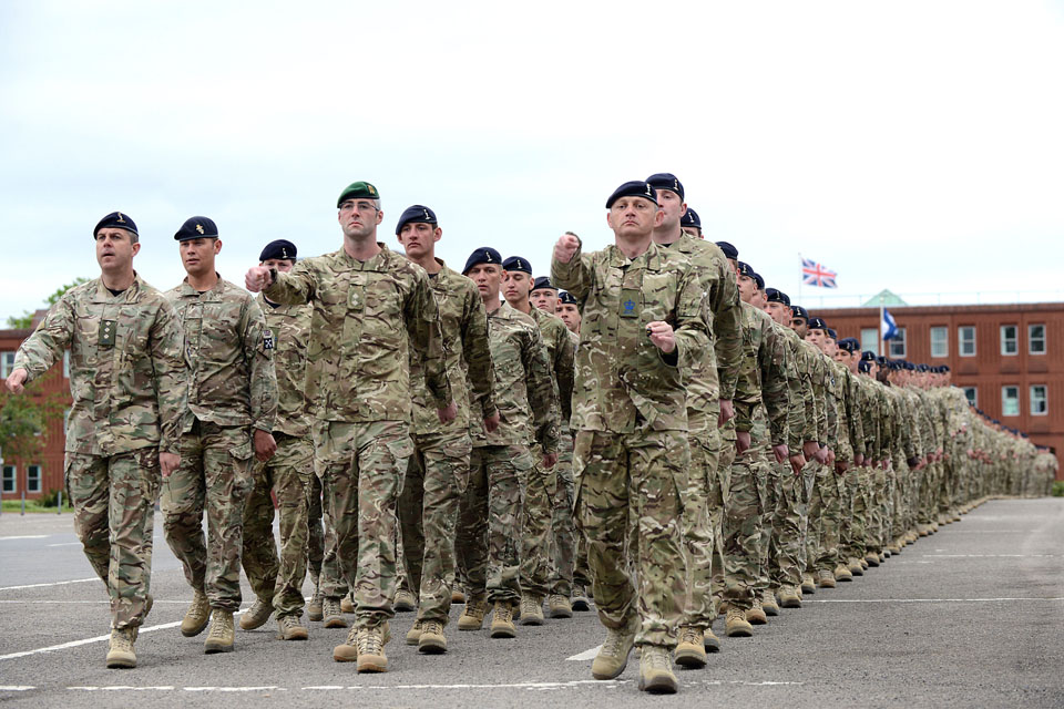 Soldiers of 2 Signal Regiment on parade