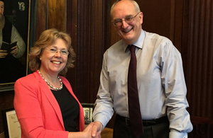 Baroness Northover meets Professor Sir Leszek Borysiewicz, Vice-Chancellor of the University of Cambridge. Picture: Matt Mee/DFID