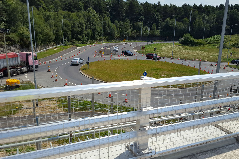 Image of the new flyover at the Longfield Road junction