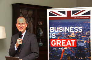 British Ambassador to China, Sebastian Wood made an opening speech for RIBA's trade mission.