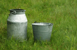 Milk churn and bucket