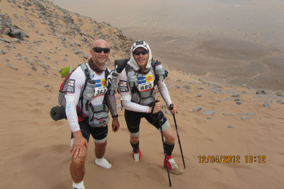 Naval officers fly high in sea of sand