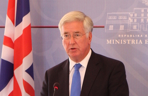 Defence Secretary Michael Fallon during a press conference