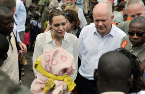 Foreign Secretary William Hague and UNHCR Special Envoy Angelina Jolie visit Lac vert camp, March 2013. Picture Crown Copyright/MOD/LA(Phot) Iggy Roberts