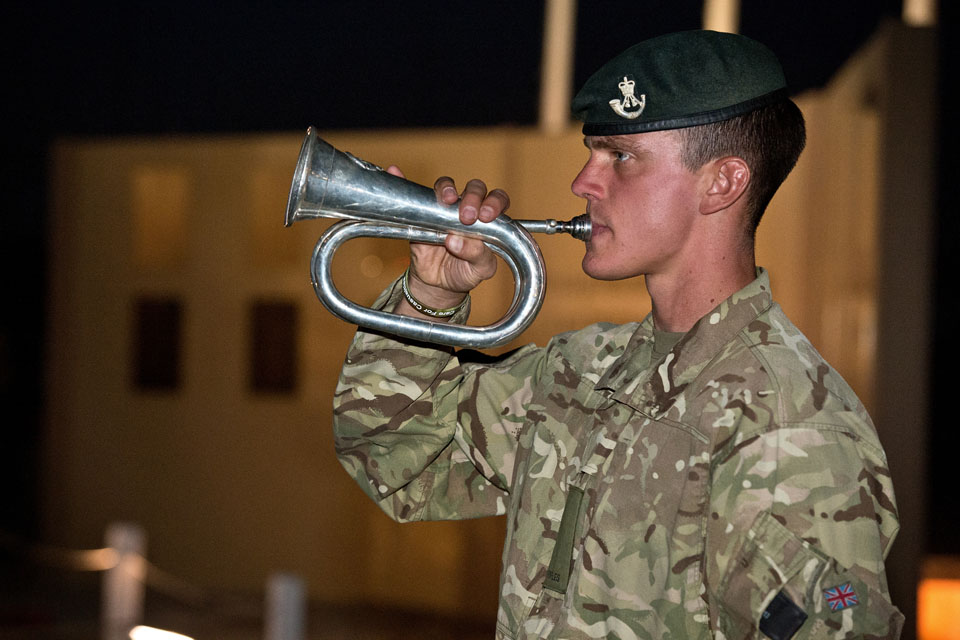 A soldier plays the Last Post