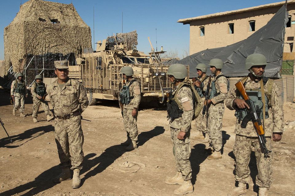 Afghan National Civil Order Police at Patrol Base Pan Kalay