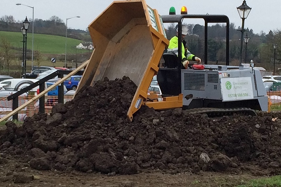 Flood repairs start in Corbridge, Northumberland