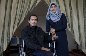 Abdullah and his fiancée at home in Gaza. Picture: Abbie Trayler-Smith/Panos for DFID