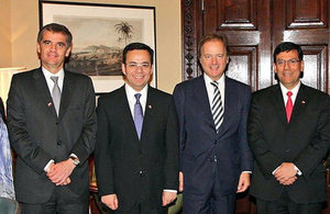 Chilean authorities with Minister Hugo Swire during Chile Day in London.